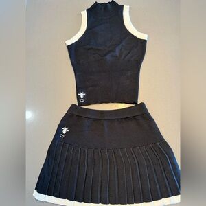 Black and White Pleated Skirt tennis 🎾 inspired